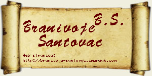 Branivoje Santovac vizit kartica